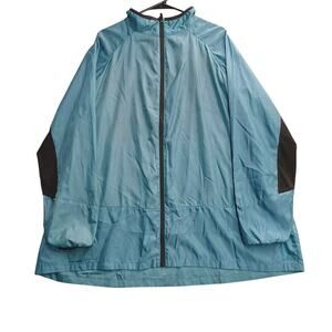 Womens 3XL Windbreaker Jacket Teal Black Rise Luluroe Lightweight Thin